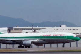 A Cathay Pacific Lockheed TriStar taxiing